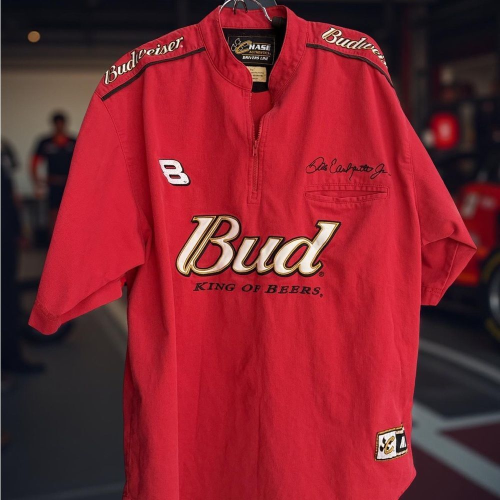 Dale Earnhardt Jr. Budweiser Chase authentic quarter zip shirt‎ XL